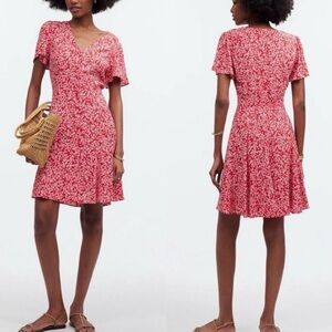 Madewell Red Floral Dress Size 6